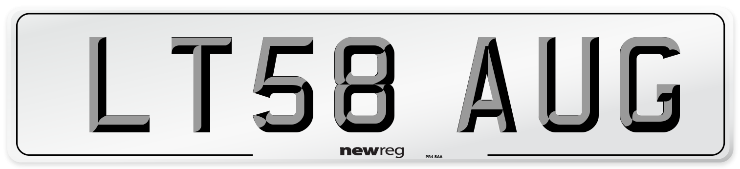 LT58 AUG Number Plate from New Reg